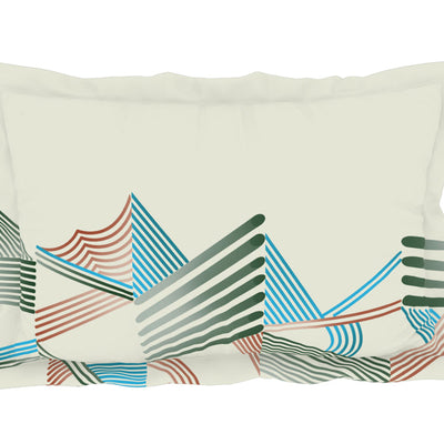 Geometric Whisper Green - White 100% Cotton King Fitted Sheet - Geospace By Spaces