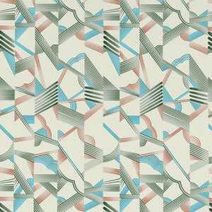 Geometric Whisper Green - White 100% Cotton King Fitted Sheet - Geospace By Spaces
