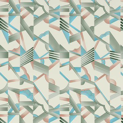 Geometric Whisper Green - White 100% Cotton King Fitted Sheet - Geospace By Spaces