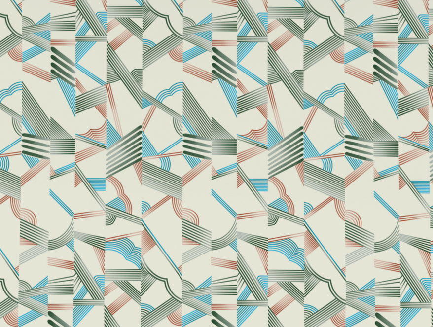 Geometric Whisper Green - White 100% Cotton King Fitted Sheet - Geospace By Spaces