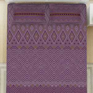 Geometric Sea Fog - Violet 100% Cotton King Fitted Sheet - Geospace By Spaces