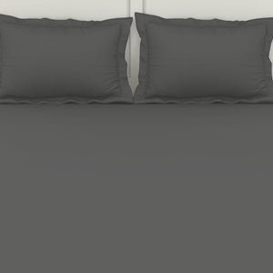 Solid Charcoal - Charcoal 100% Cotton King Fitted Sheet - Everyday Essentials By Spaces