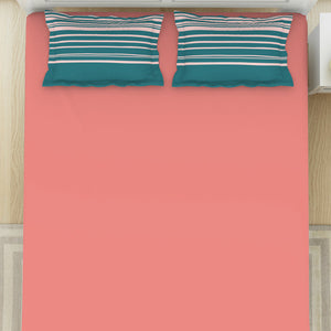 Solid/Geometric Corl/Sprkgvilt 100% Cotton King Size Bedsheet - Gypsy By Spaces