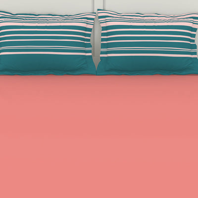Solid/Geometric Corl/Sprkgvilt 100% Cotton King Size Bedsheet - Gypsy By Spaces