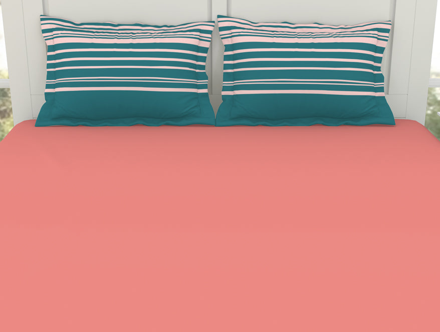 Solid/Geometric Corl/Sprkgvilt 100% Cotton King Size Bedsheet - Gypsy By Spaces