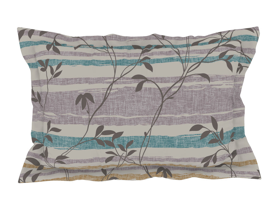 Solid Teal/Brintwhte - Teal 100% Cotton King Size Bedsheet - Gypsy By Spaces