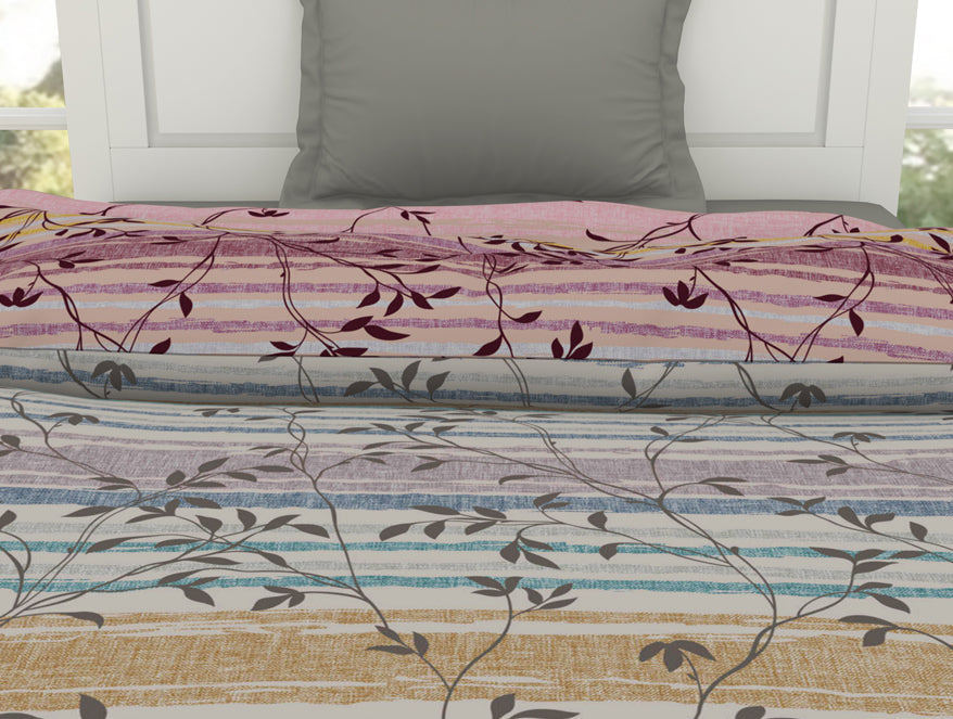 Floral Brilliant White - White 100% Cotton Shell Single Quilt / AC Comforter - Gypsy By Spaces