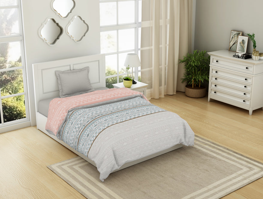 Geometric Moon Bean - Light Beam 100% Cotton Shell Single Quilt / AC Comforter - Gypsy By Spaces