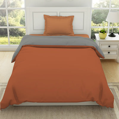Solid Rust/ Gray - Rust 100% Cotton Shell Single Quilt / AC Comforter - Everyday Essentials By Spaces