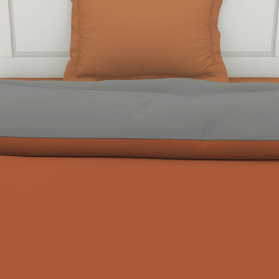 Solid Rust/ Gray - Rust 100% Cotton Shell Single Quilt / AC Comforter - Everyday Essentials By Spaces