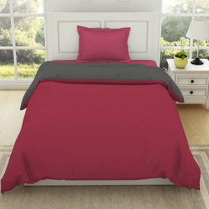 Solid Red/ Charcoal - Red 100% Cotton Shell Single Quilt / AC Comforter - Everyday Essentials By Spaces