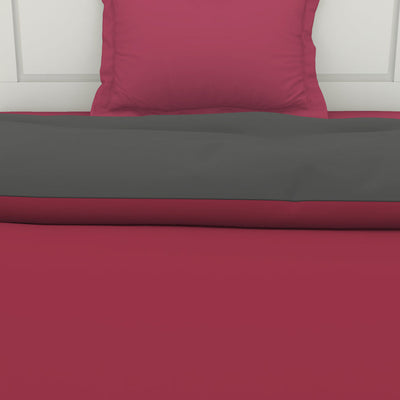 Solid Red/ Charcoal - Red 100% Cotton Shell Single Quilt / AC Comforter - Everyday Essentials By Spaces