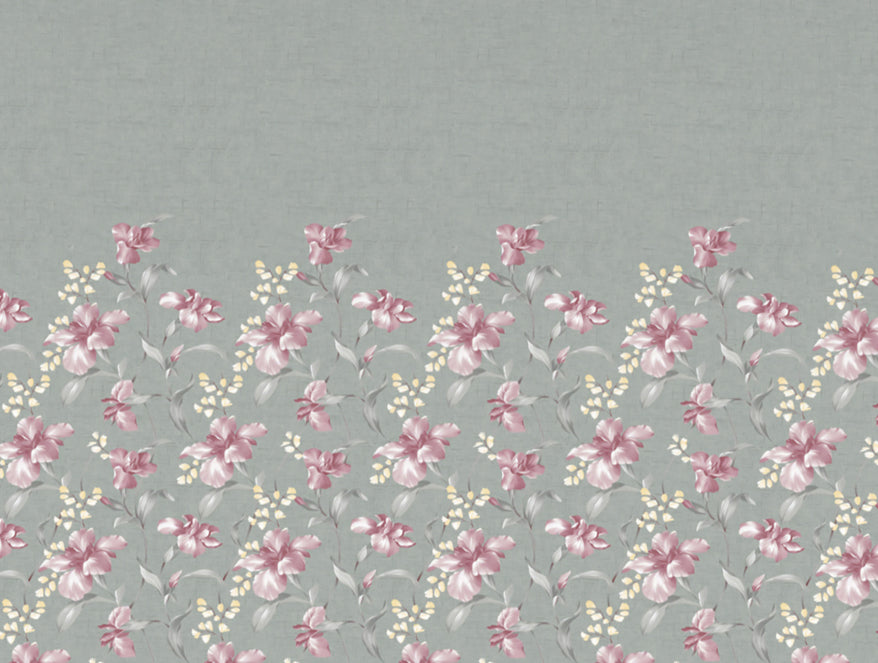 Floral Moon Rock - Grey 100% Cotton Shell Double Quilt / AC Comforter - Bohemia By Spaces