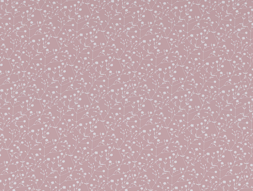 Floral Pale Mauve - Light Brown 100% Cotton Shell Double Quilt / AC Comforter - Bohemia By Spaces