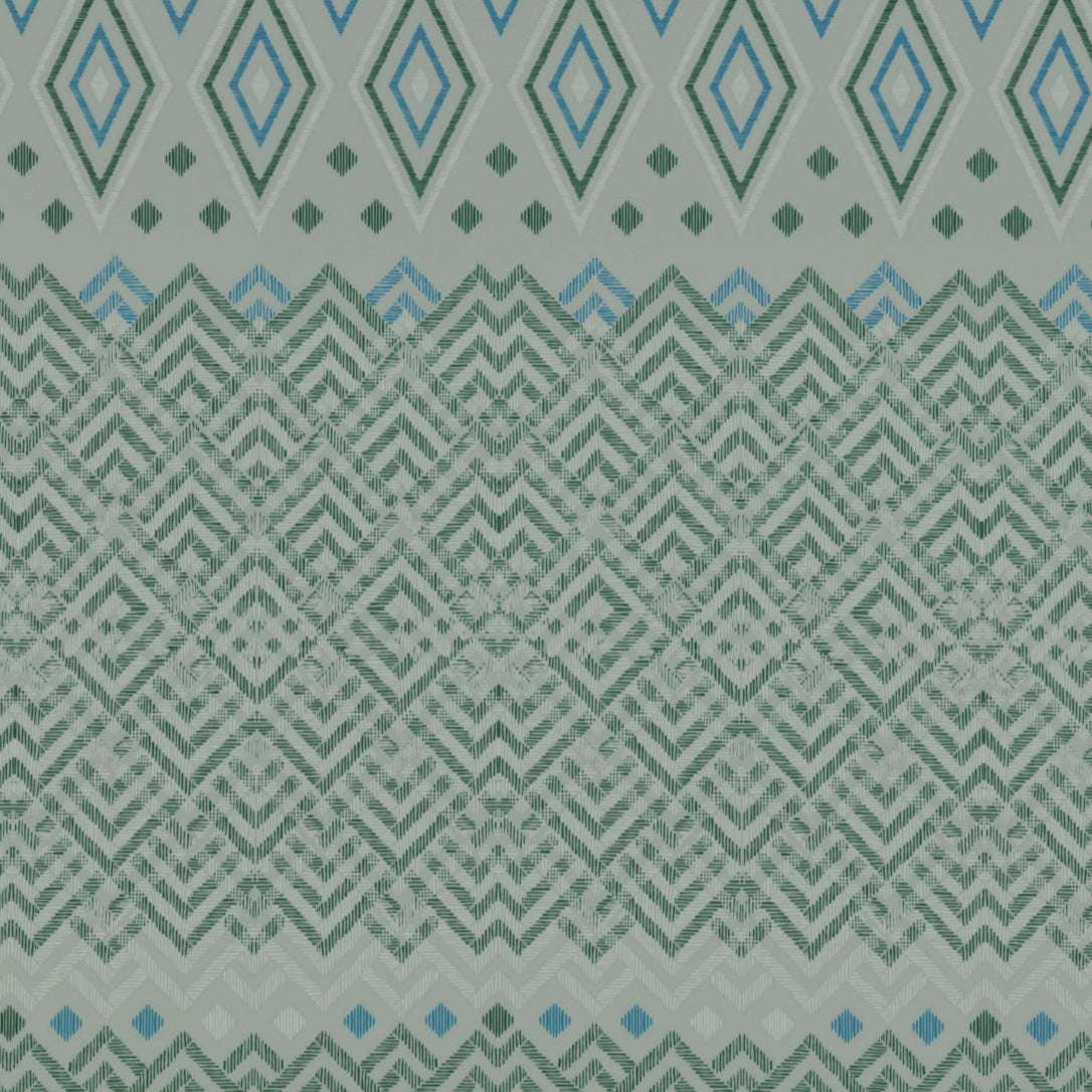 Geometric Harbour Grey - Light Teal 100% Cotton Shell Double Quilt / AC Comforter - Geospace By Spaces