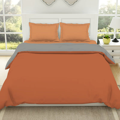 Solid Rust/ Gray - Rust 100% Cotton Shell Double Quilt / AC Comforter - Everyday Essentials By Spaces
