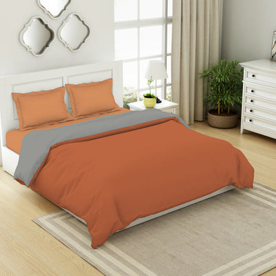 Solid Rust/ Gray - Rust 100% Cotton Shell Double Quilt / AC Comforter - Everyday Essentials By Spaces