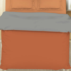 Solid Rust/ Gray - Rust 100% Cotton Shell Double Quilt / AC Comforter - Everyday Essentials By Spaces