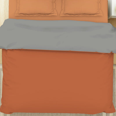 Solid Rust/ Gray - Rust 100% Cotton Shell Double Quilt / AC Comforter - Everyday Essentials By Spaces