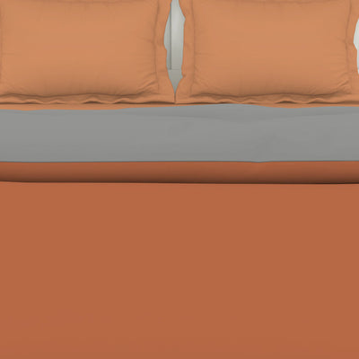 Solid Rust/ Gray - Rust 100% Cotton Shell Double Quilt / AC Comforter - Everyday Essentials By Spaces