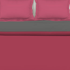 Solid Red/ Charcoal - Red 100% Cotton Shell Double Quilt / AC Comforter - Everyday Essentials By Spaces