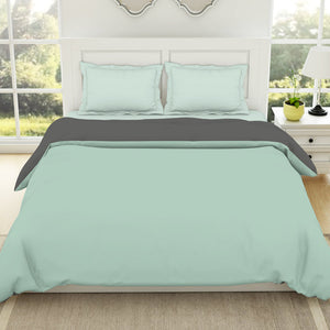 Solid Mint/ Charcoal - Mint 100% Cotton Shell Double Quilt / AC Comforter - Everyday Essentials By Spaces
