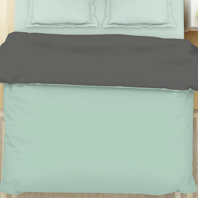Solid Mint/ Charcoal - Mint 100% Cotton Shell Double Quilt / AC Comforter - Everyday Essentials By Spaces