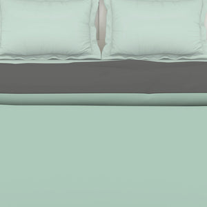 Solid Mint/ Charcoal - Mint 100% Cotton Shell Double Quilt / AC Comforter - Everyday Essentials By Spaces