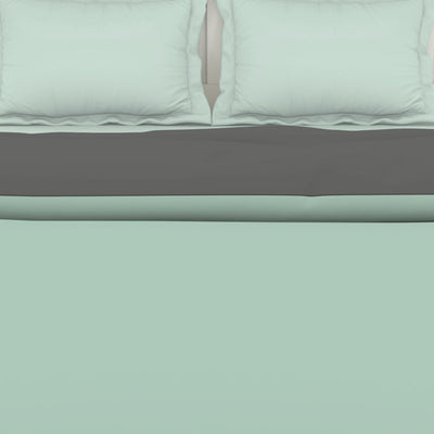 Solid Mint/ Charcoal - Mint 100% Cotton Shell Double Quilt / AC Comforter - Everyday Essentials By Spaces