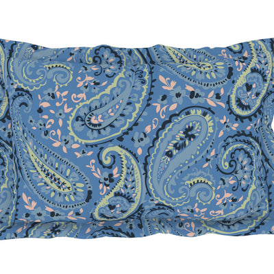 Ornate Cerulean - Blue 100% Cotton Double Bedsheet - Bohemia By Spaces