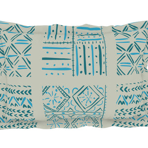 Geometric Aruba Blue - Aqua 100% Cotton Double Bedsheet - Geospace By Spaces