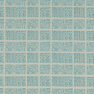 Geometric Aruba Blue - Aqua 100% Cotton Double Bedsheet - Geospace By Spaces