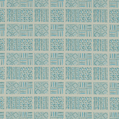 Geometric Aruba Blue - Aqua 100% Cotton Double Bedsheet - Geospace By Spaces