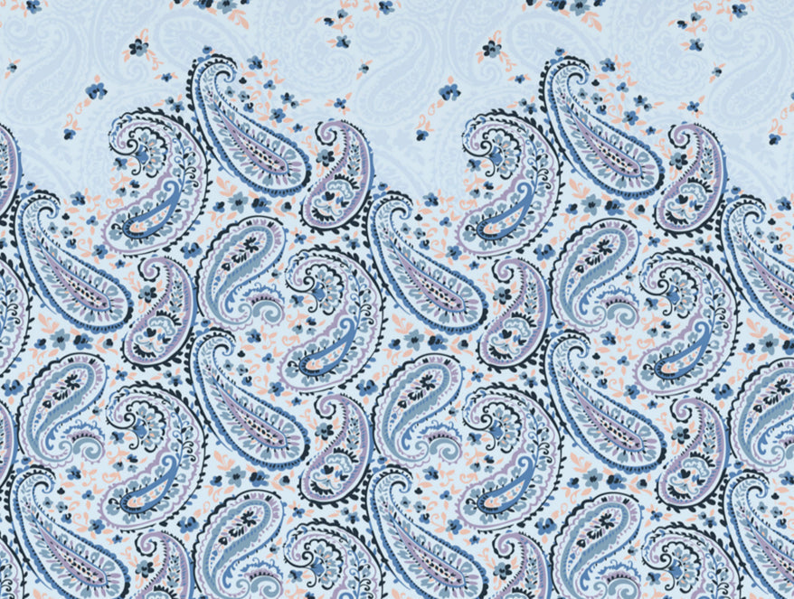 Floral Cerulean - Blue 100% Cotton Shell Single Quilt / AC Comforter - Bohemia By Spaces