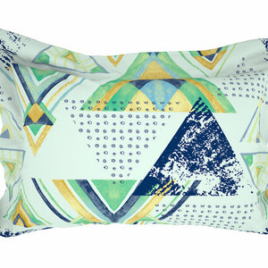 Geometric Soothing Sea - Light Aqua Microfiber Double Bedsheet - Adore By Welspun