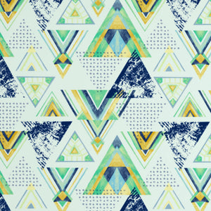 Geometric Soothing Sea - Light Aqua Microfiber Double Bedsheet - Adore By Welspun