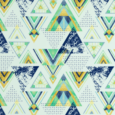 Geometric Soothing Sea - Light Aqua Microfiber Double Bedsheet - Adore By Welspun