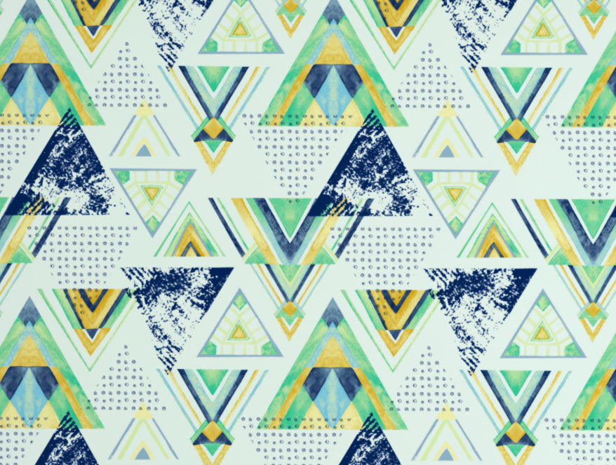 Geometric Soothing Sea - Light Aqua Microfiber Double Bedsheet - Adore By Welspun