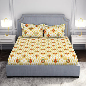 Floral Super Lemon - Yellow Microfibre Double Bedsheet - Adore By Welspun
