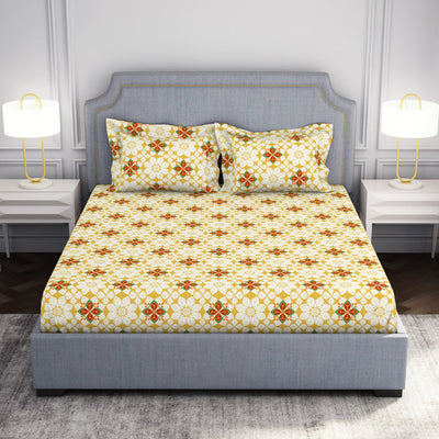 Floral Super Lemon - Yellow Microfibre Double Bedsheet - Adore By Welspun