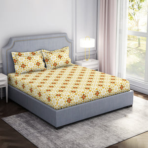 Floral Super Lemon - Yellow Microfibre Double Bedsheet - Adore By Welspun