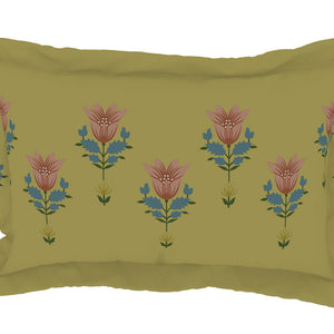Floral Pear Sorbet - Light Yellow 100% Cotton Double Bedsheet - Queens Garden By Spaces