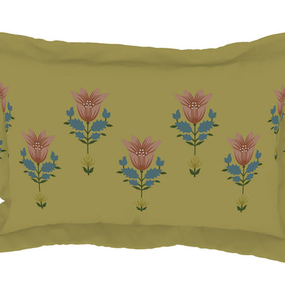 Floral Pear Sorbet - Light Yellow 100% Cotton Double Bedsheet - Queens Garden By Spaces