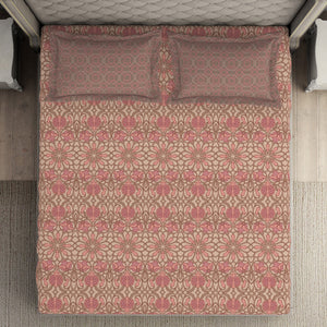 Floral Pink Salt - Light Pink 100% Cotton Double Bedsheet - Queens Garden By Spaces