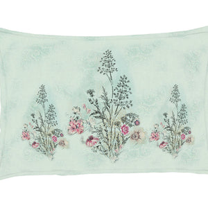 Floral Clearly Aqua - Light Aqua 100% Cotton King Size Bedsheet - Romantica By Spaces