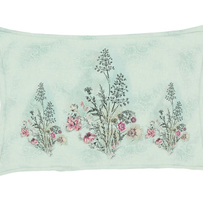 Floral Clearly Aqua - Light Aqua 100% Cotton King Size Bedsheet - Romantica By Spaces