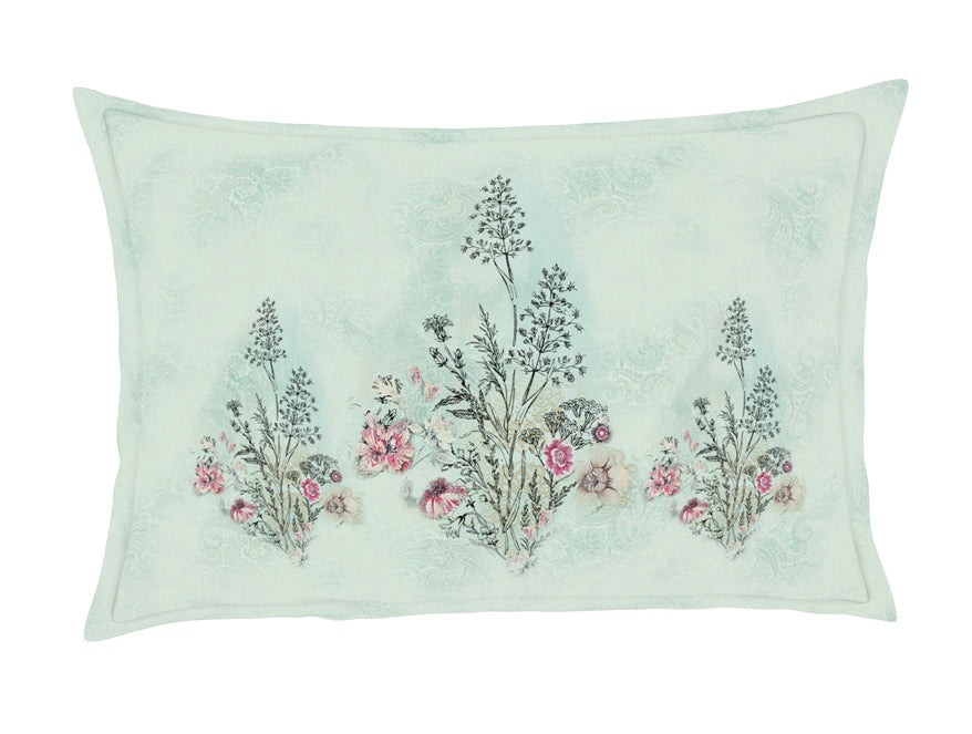 Floral Clearly Aqua - Light Aqua 100% Cotton King Size Bedsheet - Romantica By Spaces