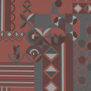 Geometric Coral Almond Cotton Viscose Double Bedsheet - Canvas By Spaces