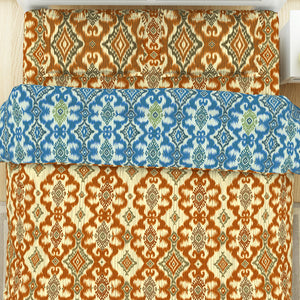 Geometric Citrus - Yellow 100% Cotton Shell Bed In A Bag - Ikkat By Spaces