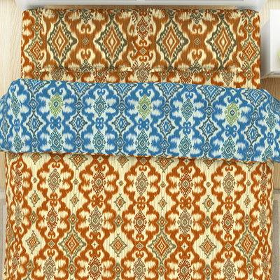 Geometric Citrus - Yellow 100% Cotton Shell Bed In A Bag - Ikkat By Spaces